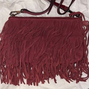 Rebecca Minkoff Fringe Crossbody Bag - Deep Red